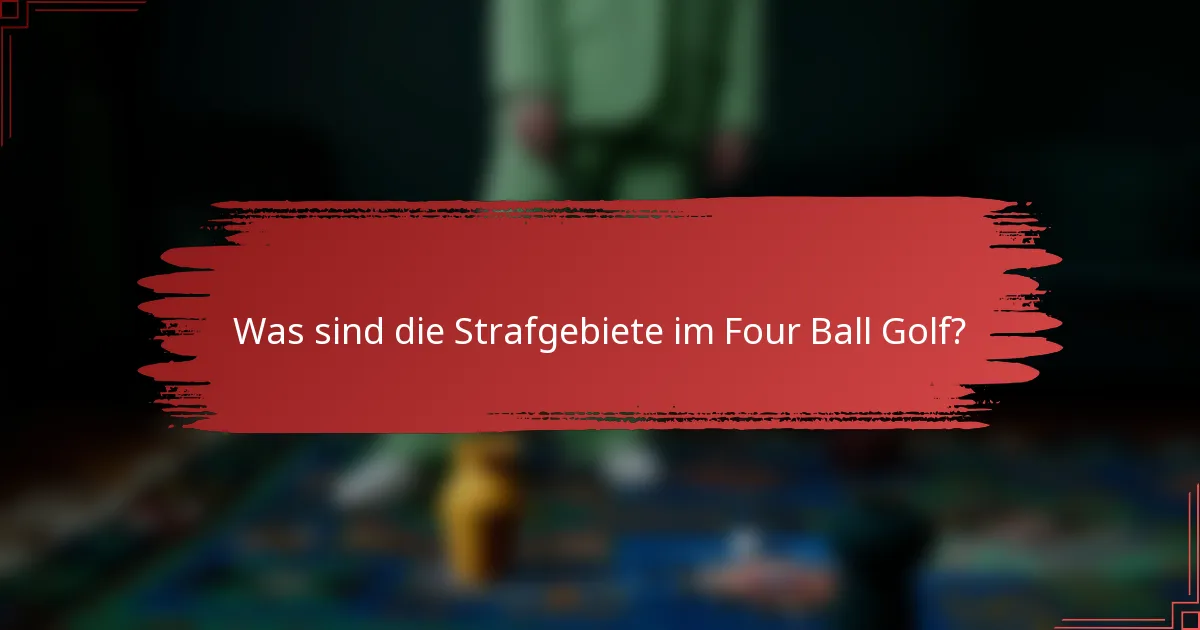 Was sind die Strafgebiete im Four Ball Golf?