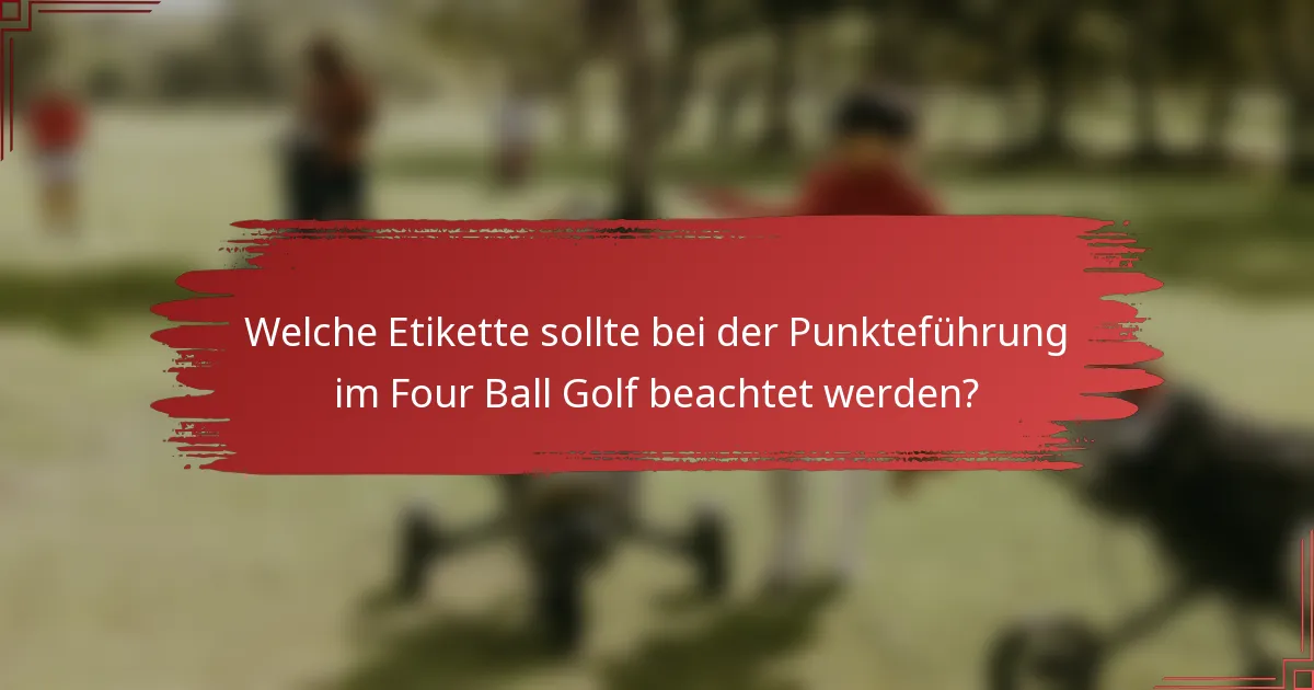 Welche Etikette sollte bei der Punkteführung im Four Ball Golf beachtet werden?