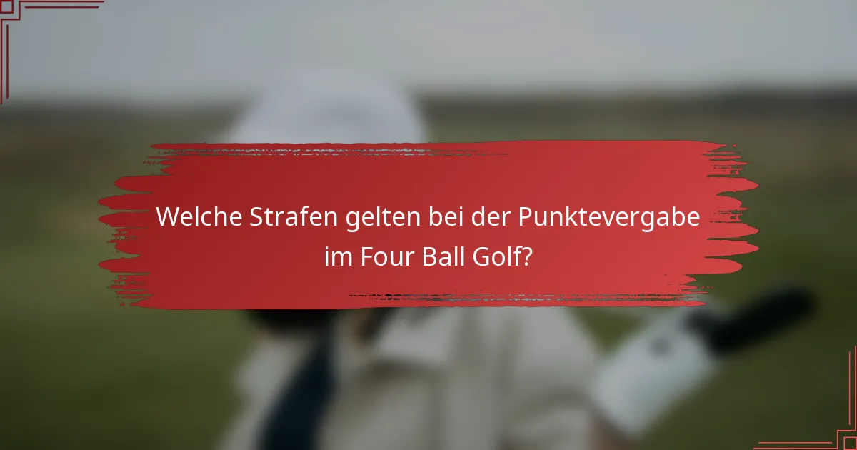 Welche Strafen gelten bei der Punktevergabe im Four Ball Golf?