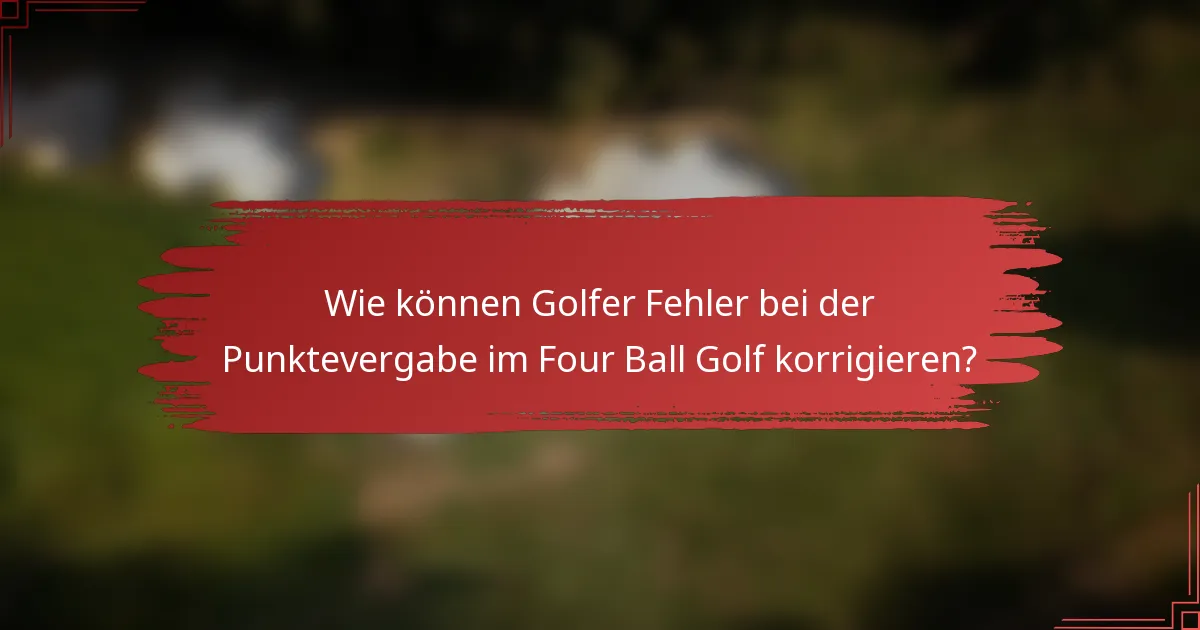 Wie können Golfer Fehler bei der Punktevergabe im Four Ball Golf korrigieren?