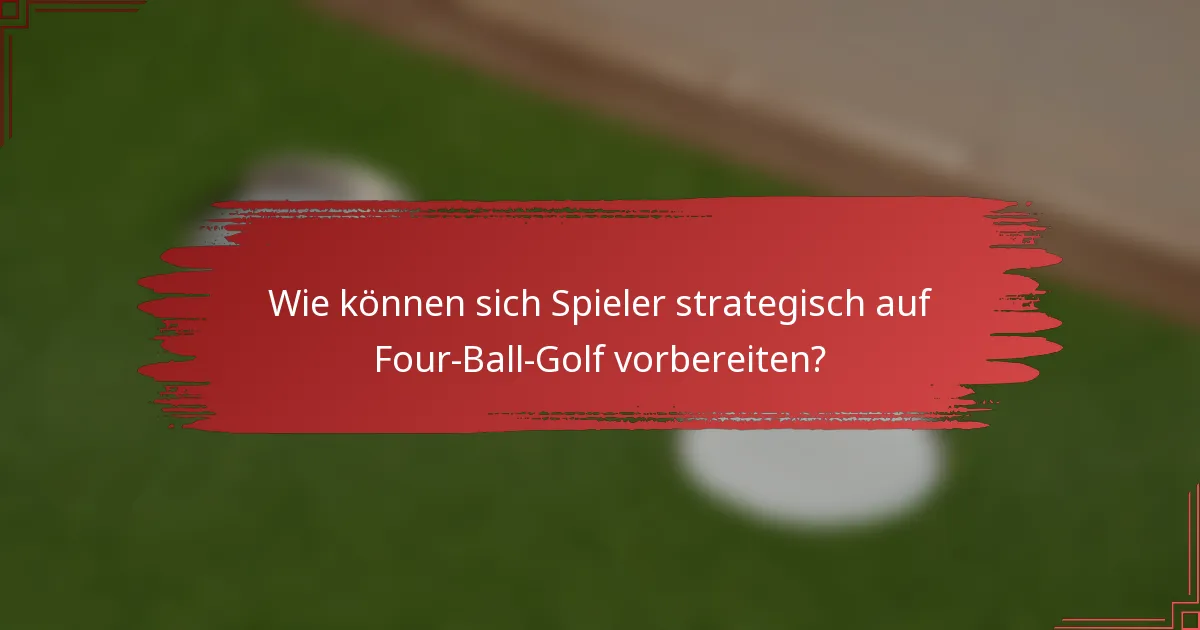 Wie können sich Spieler strategisch auf Four-Ball-Golf vorbereiten?