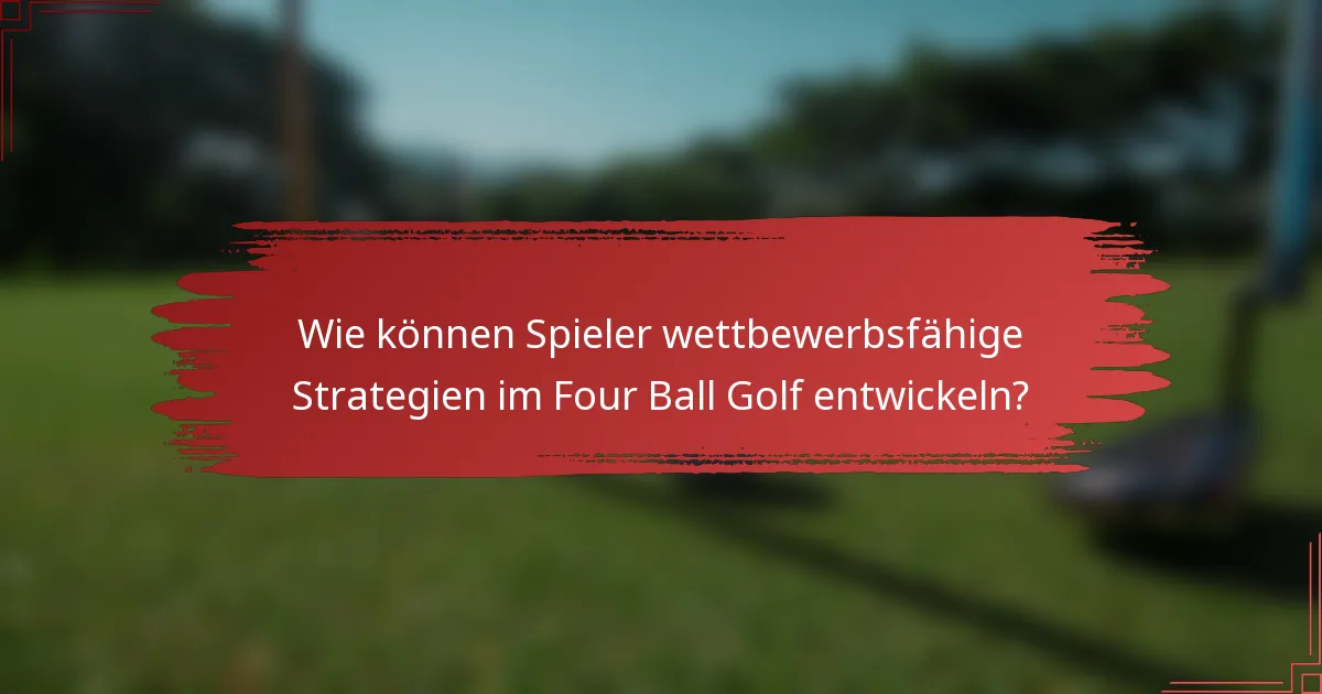 Wie können Spieler wettbewerbsfähige Strategien im Four Ball Golf entwickeln?