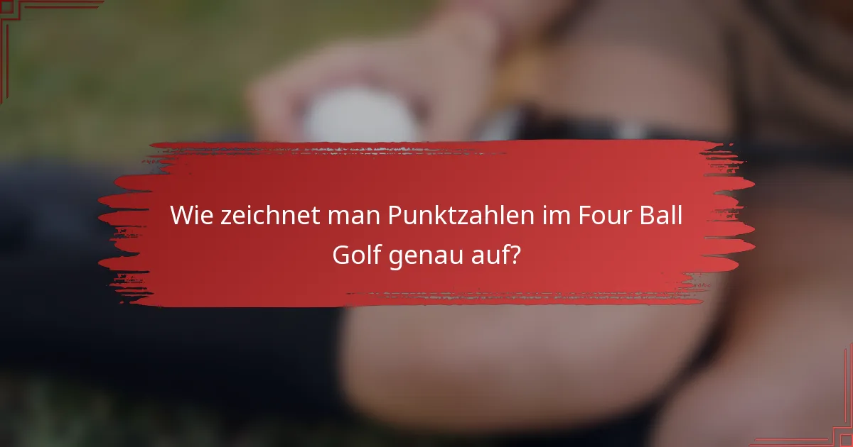Wie zeichnet man Punktzahlen im Four Ball Golf genau auf?